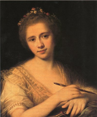 Angelica Kauffman Self-Portrait with Flower-Wreath by Angelica Kauffmann